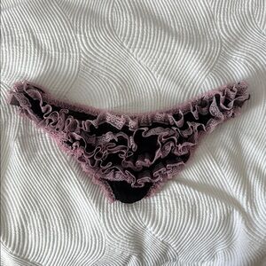 Victoria's Secret Black and Pink Bikini Panties